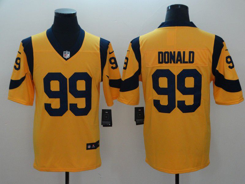 Men Los Angeles Rams #99 Donald Yellow Vapor Untouchable Limited Player 2021 Nike NFL Jersey